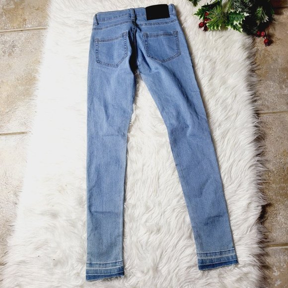 Criminal Damage 2867 Womens Raw Skinny Jeans Ice Wash - Picture 2 of 3